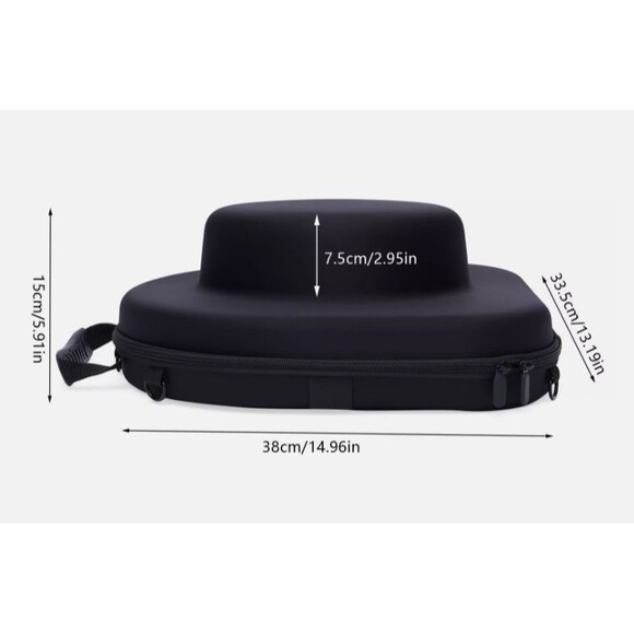 EVA Black Hat Carrier Case Travel Hat Storage Box Hat Carrying Box Adjustable - Picture 6 of 6